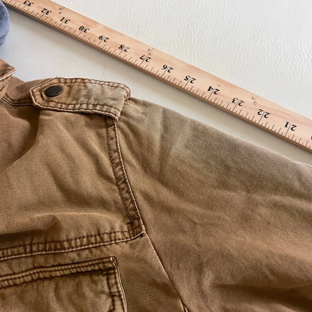 Levis Field Jacket Men L Brown Military Sherpa Lined Hooded Canvas Utility Coat